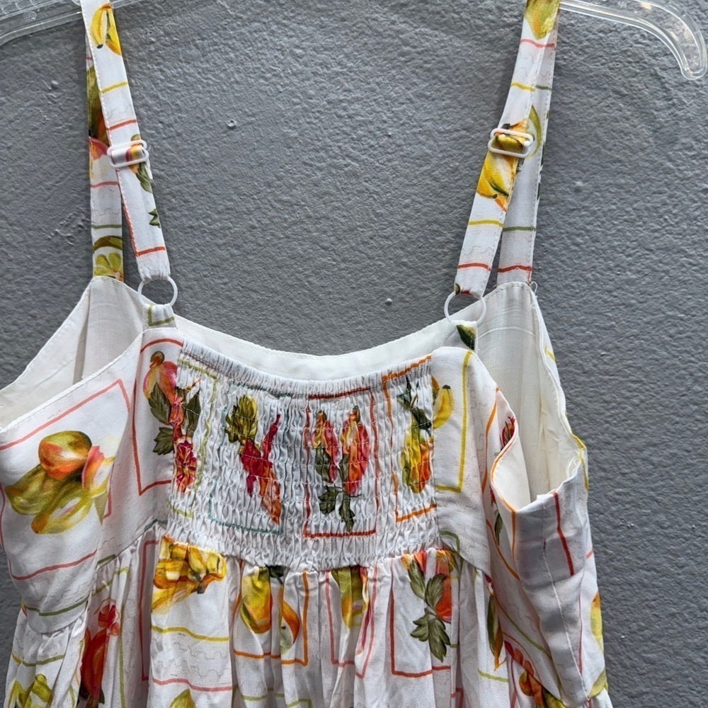 Paper Heart Women's Maxi Dress Size Large White Fruit Print Summer Sleeveless - Picture 3 of 8